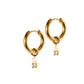 Huggie Charm Earrings - Jo Gold