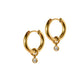 Huggie Charm Earrings - Celine Gold