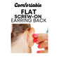 Screwback Stud Earrings - Leo Pink