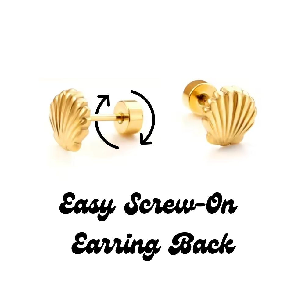 Screwback Stud Earrings - Rocky Gold