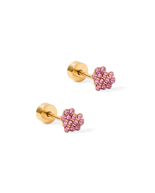 Screwback Stud Earrings - Leo Pink