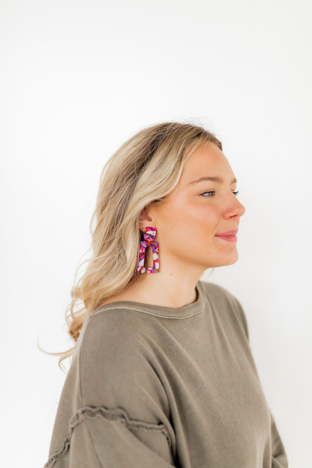 Kennedy Statement Earrings - Pink Multi