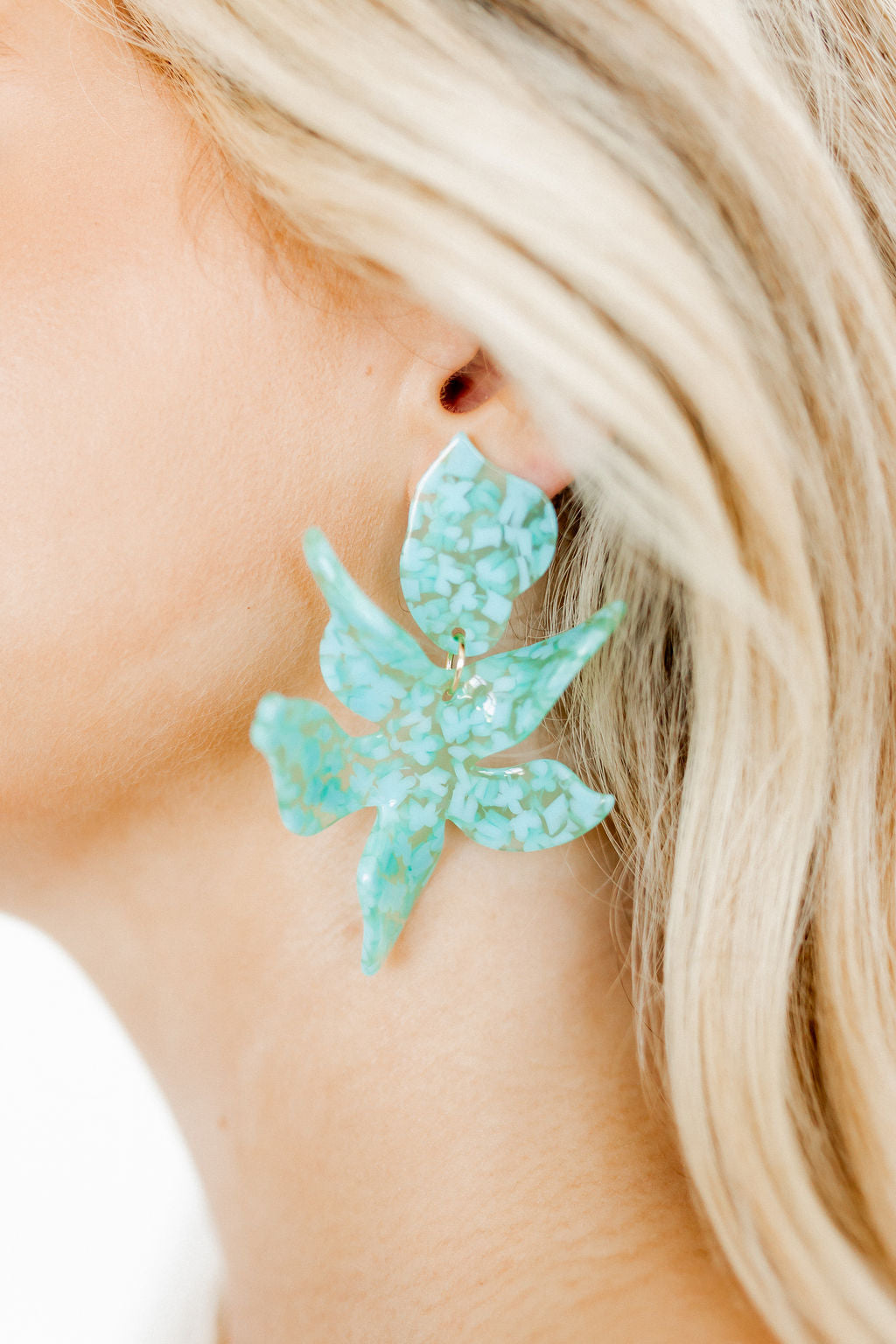 Flora Statement Earrings - Aquamarine