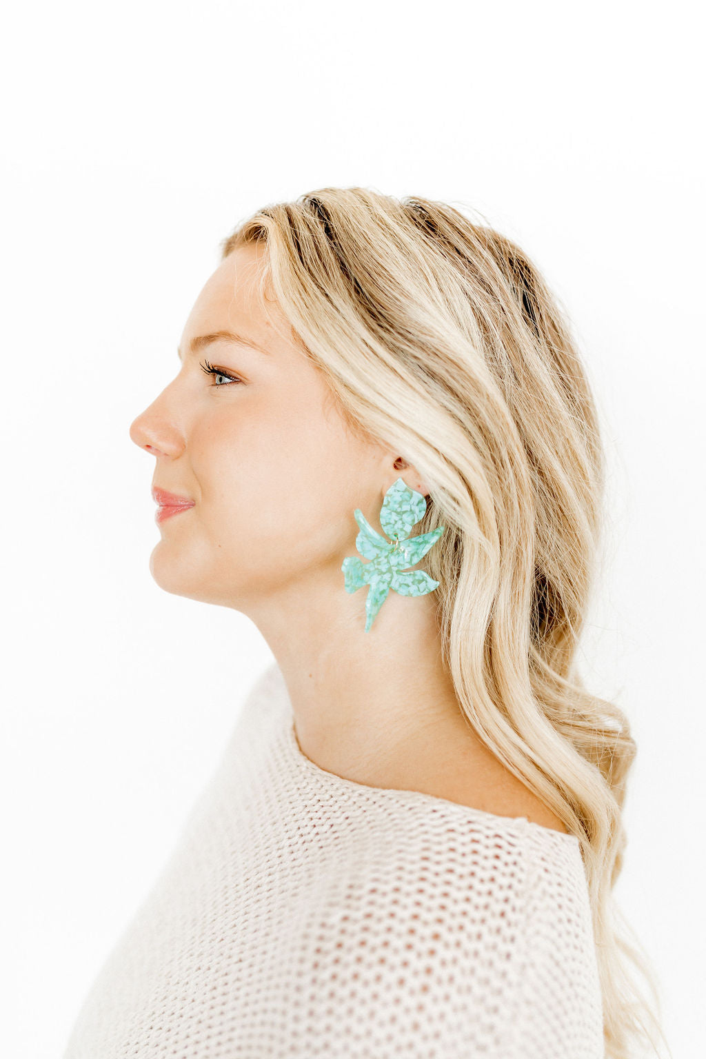 Flora Statement Earrings - Aquamarine