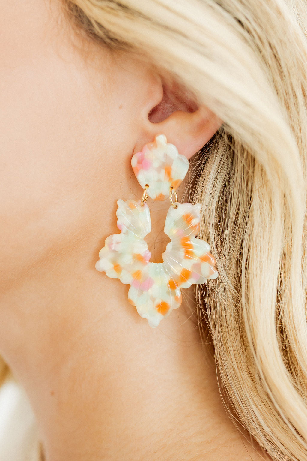 Michelle Statement Earrings - Orange Sprinkles