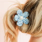 Hair Clip - Gigi - Pearl Center - Blue Marble