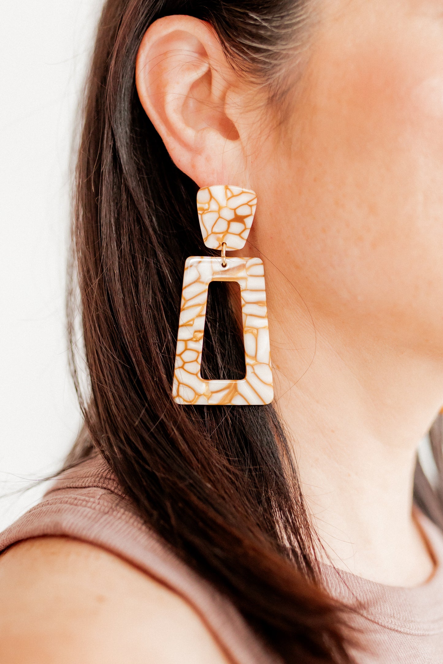 Kennedy Statement Earrings - Desert Sand