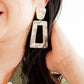 Kennedy Statement Earrings - Champagne Checkered