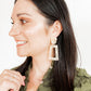 Kennedy Statement Earrings - Champagne Checkered