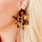 Flora Statement Earrings - Brown Tortoise