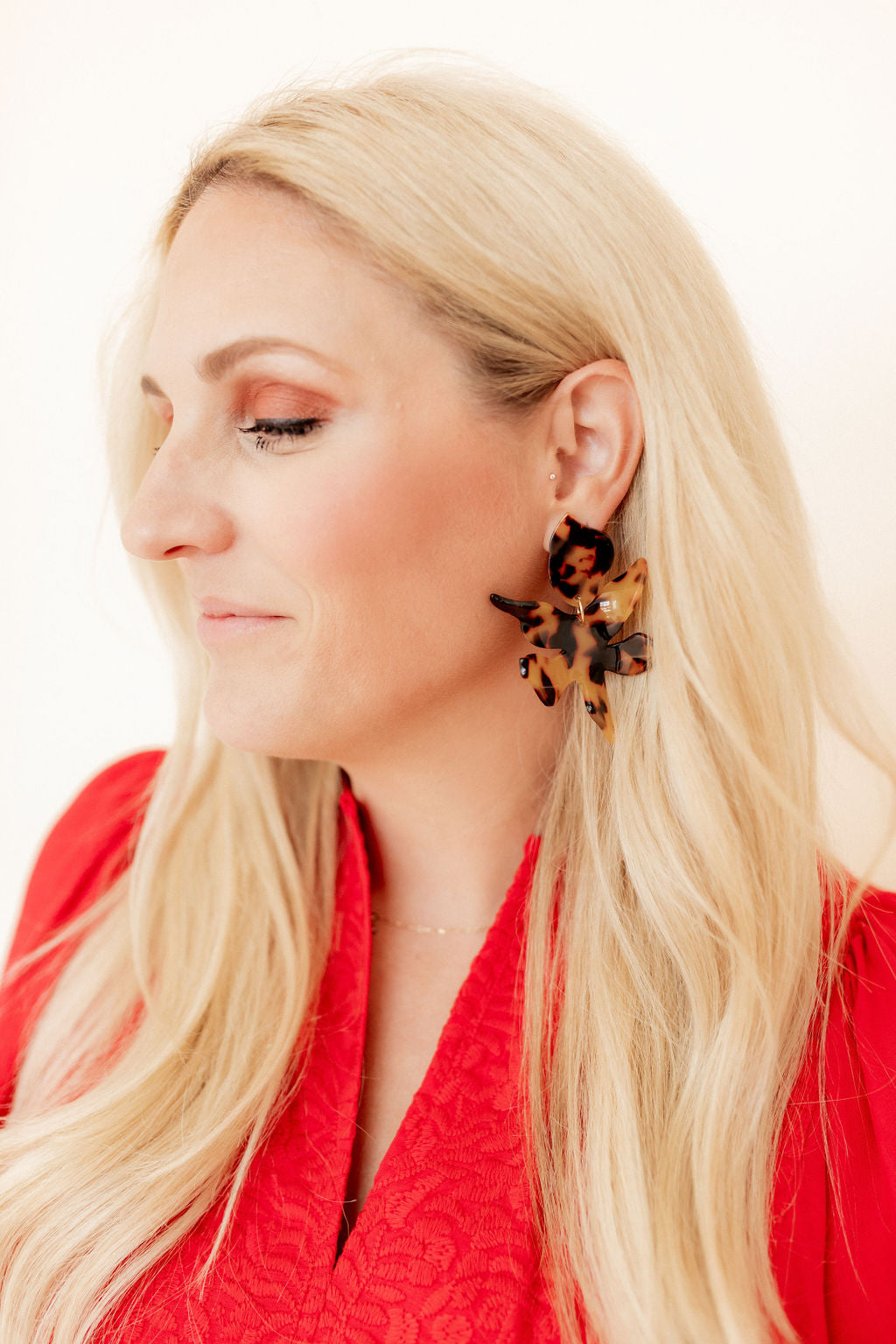 Flora Statement Earrings - Brown Tortoise