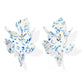 Flora Statement Earrings - Blue China