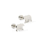 Screwback Stud Earrings - Grizzly Bear - Silver