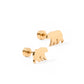 Screwback Stud Earrings - Grizzly Bear - Gold