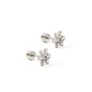 Screwback Stud Earrings - Snowflake - Silver