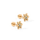 Screwback Stud Earrings - Snowflake - Gold