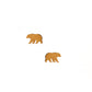 Screwback Stud Earrings - Grizzly Bear - Gold