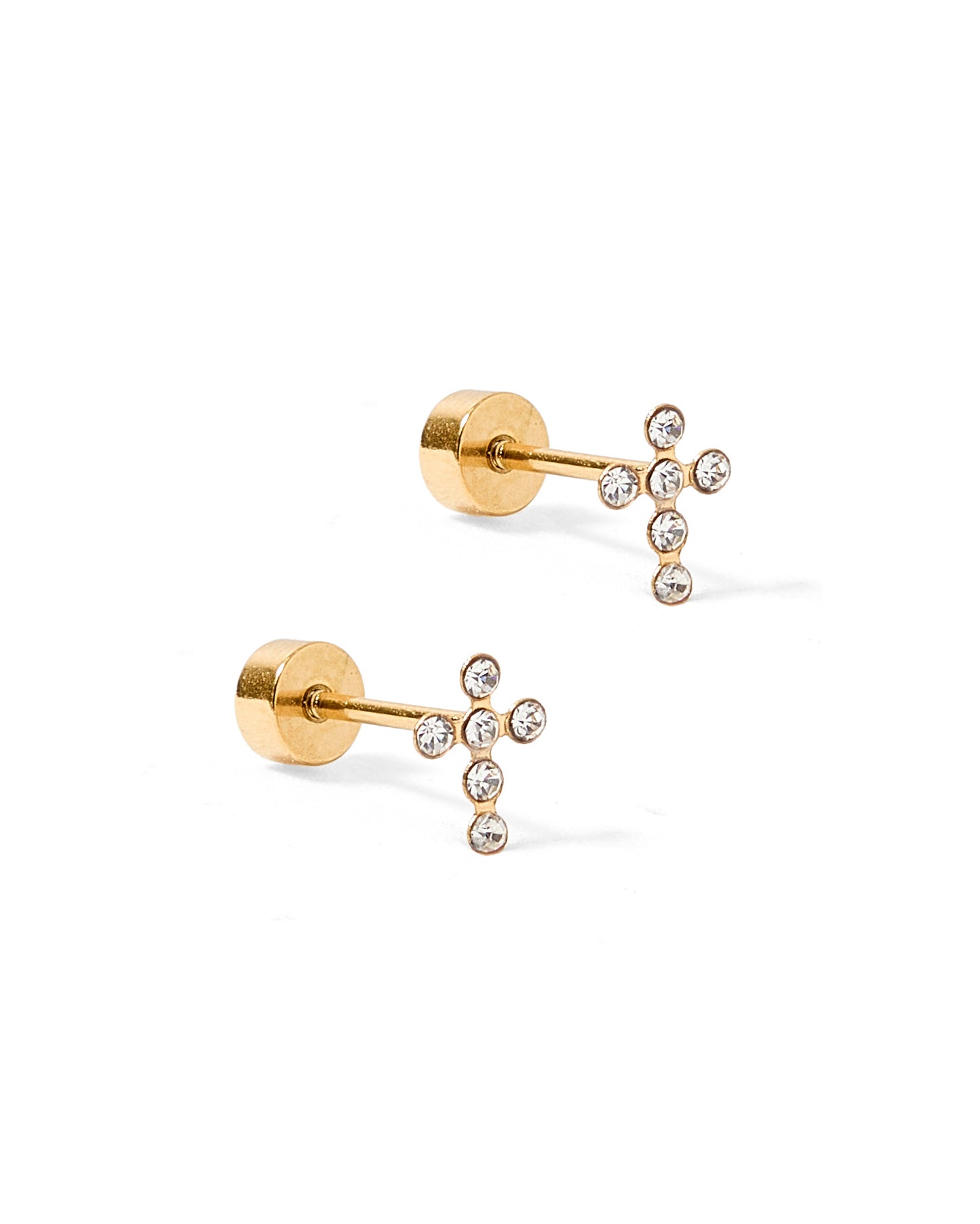 Screwback Stud Earrings - Clara Cross