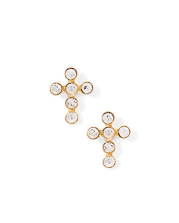 Screwback Stud Earrings - Clara Cross