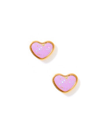 Screwback Stud - Nora Heart - Purple