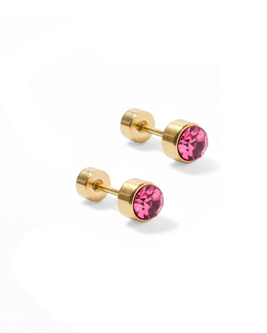 Screwback Stud - Juliet - Pink - 5mm