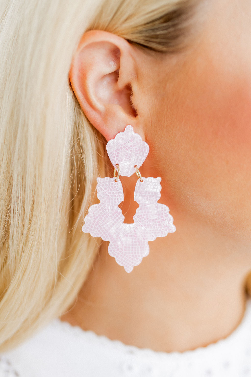 Michelle Statement Earrings - Disco Pink