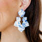 Michelle Statement Earrings - Blue China