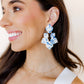 Michelle Statement Earrings - Blue China