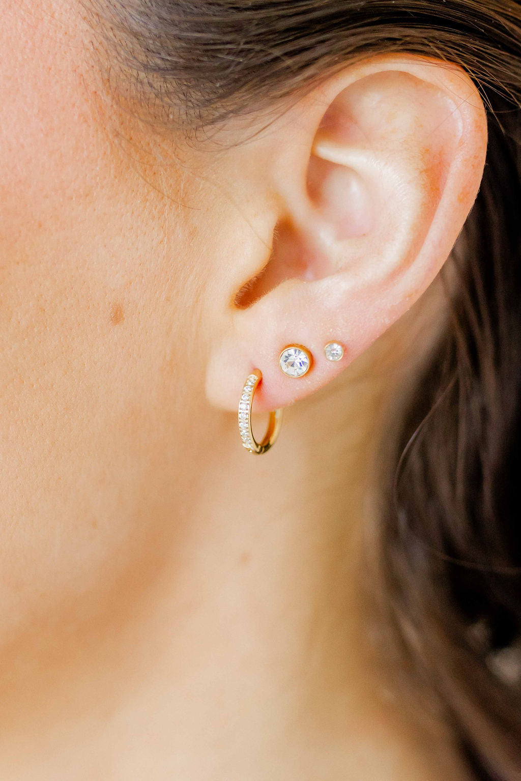 Screwback Stud Earrings - Cooper Clear