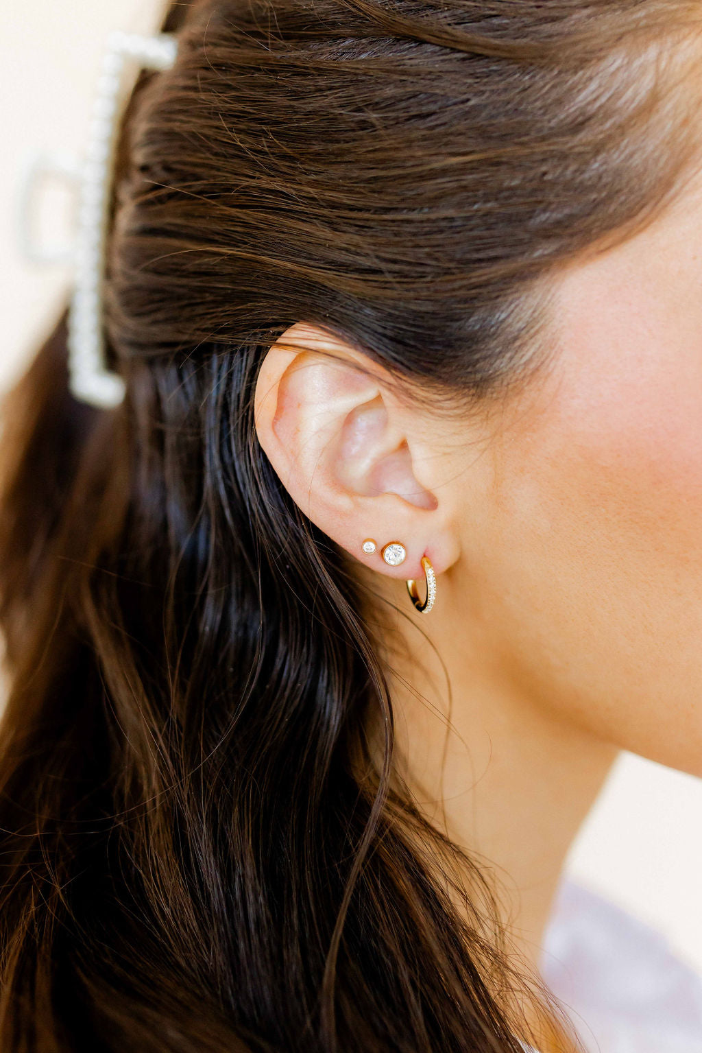 Screwback Stud Earrings - Cooper Clear