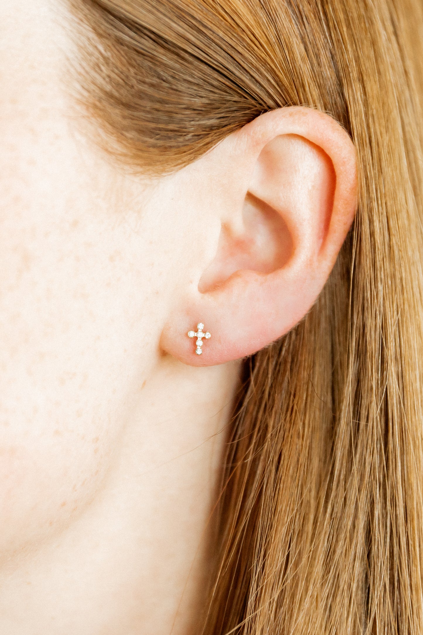 Screwback Stud Earrings - Clara Cross