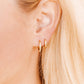 Huggie Earrings - Scarlett Hoop Gold 12mm CZ