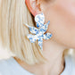 Flora Statement Earrings - Blue China