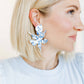 Flora Statement Earrings - Blue China