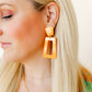 Kennedy Statement Earrings - Metallic Orange