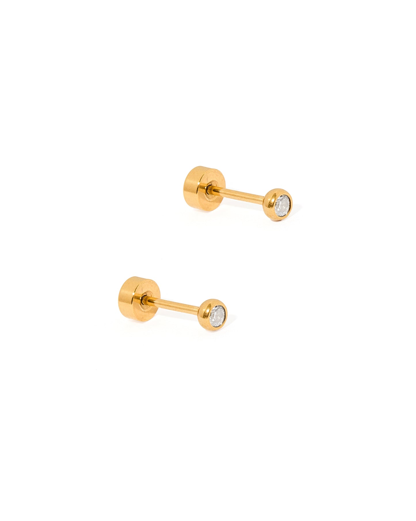 Screwback Stud Earrings - Cooper Clear