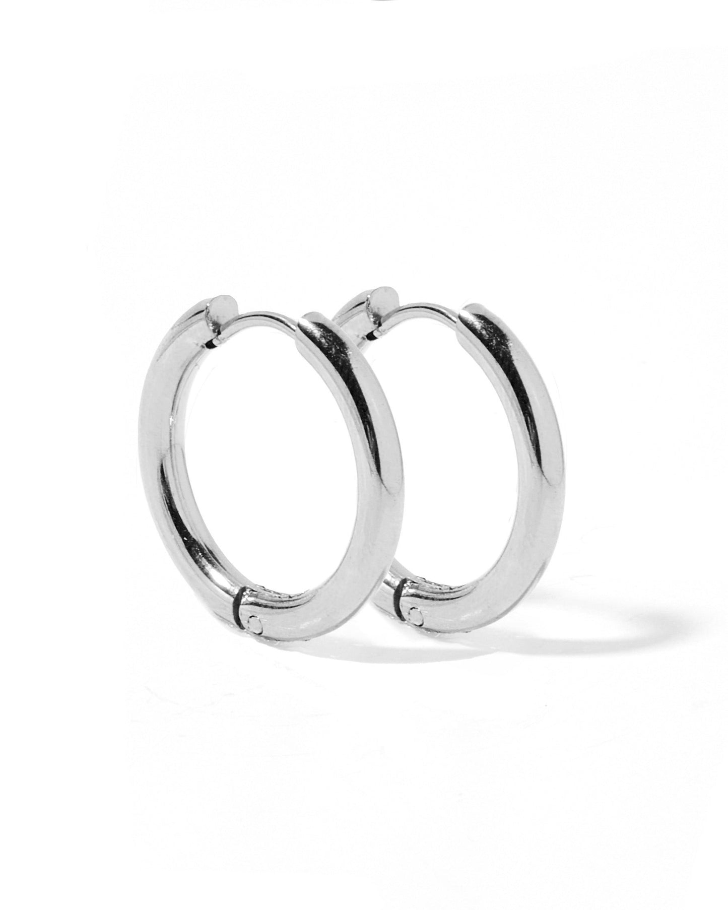 Huggie Earrings - Scarlett Hoop Silver 14mm