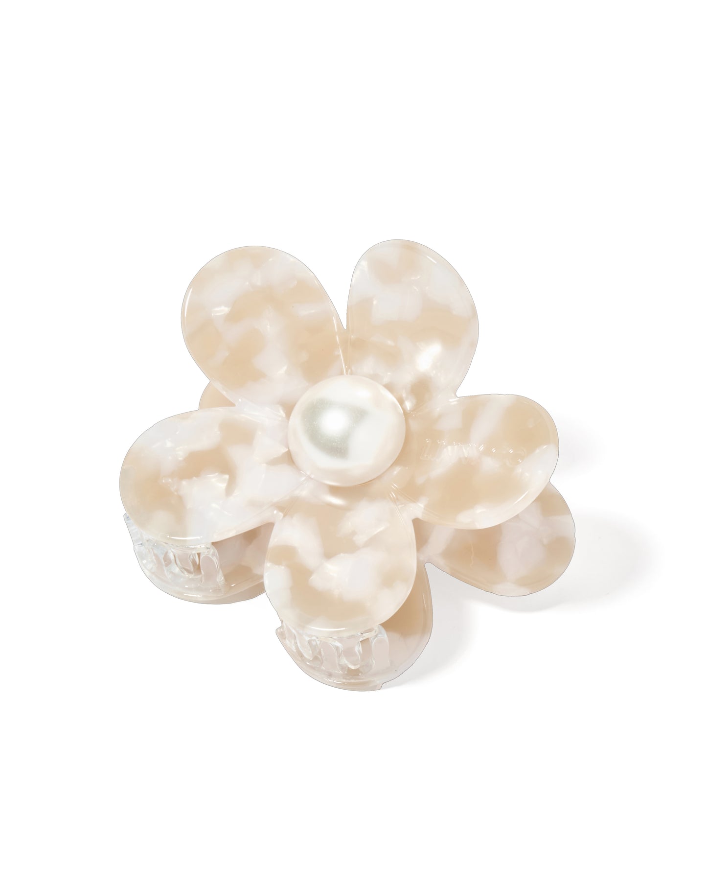 Hair Clip - Gigi - Pearl Center - Camel