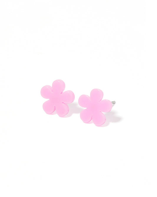 Jenna Stud Earrings - Flower Bubble Gum Pink