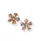 Jenna Stud Earrings - Flower Multi Glitter