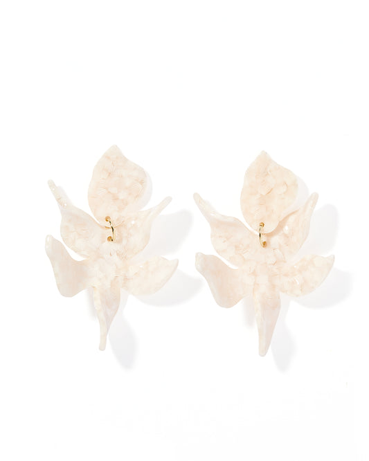 Flora Statement Earrings - White Shell