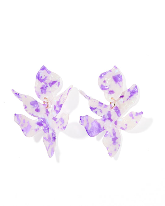 Flora Statement Earrings - Purple Frost