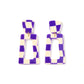 Kennedy Statement Earrings - Purple Checkered