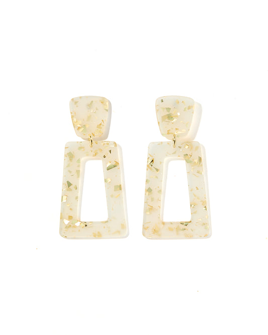 Kennedy Statement Earrings - Gold Confetti