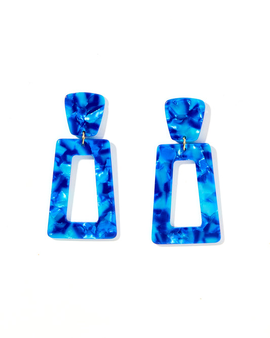 Kennedy Statement Earrings - Cobalt Blue