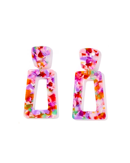 Kennedy Statement Earrings - Pink Multi