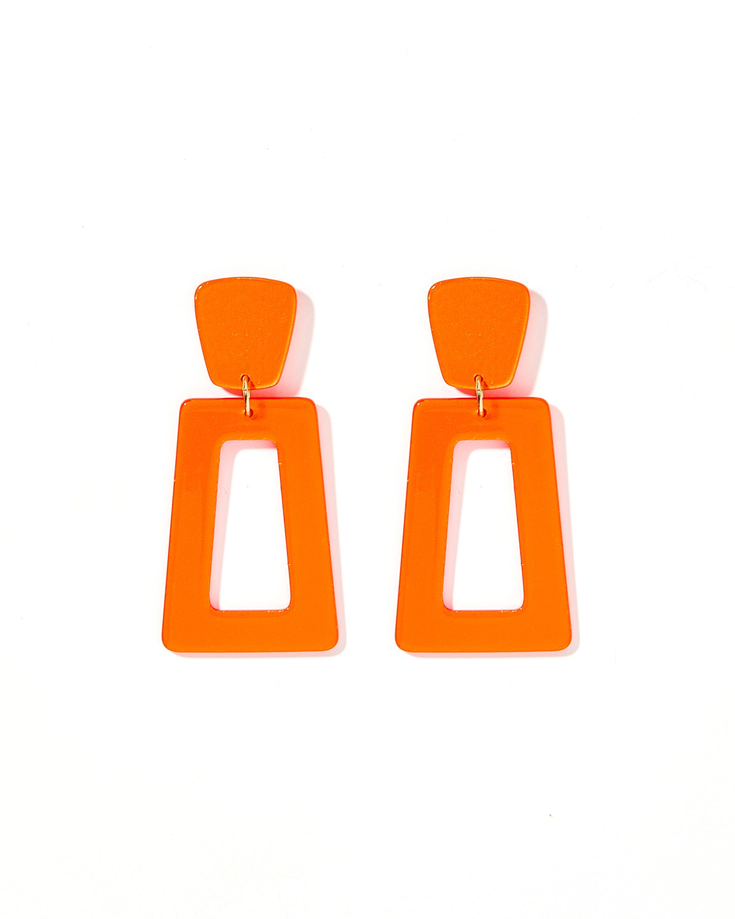 Kennedy Statement Earrings - Metallic Orange