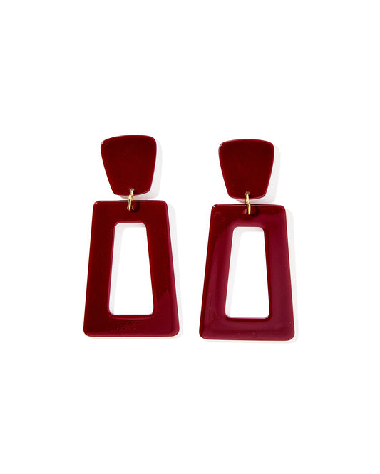 Kennedy Statement Earrings - Maroon