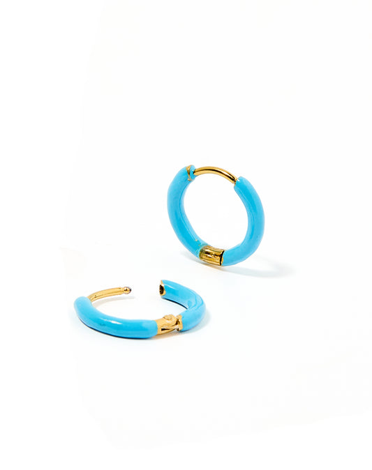 Huggie Earrings - Scarlett Hoop Blue 10mm